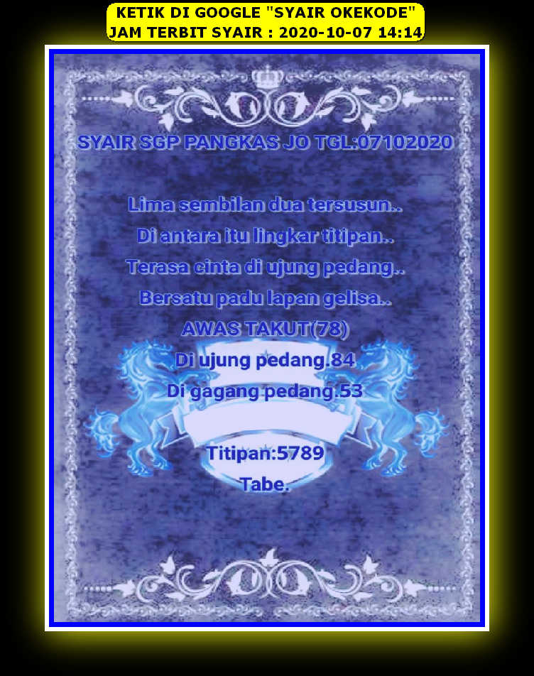 1 New Message Kode Syair Singapore 7 Oktober 2020 Forum Syair Togel Hongkong Singapura Sydney