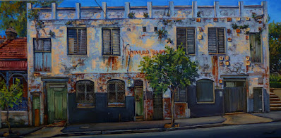 plein air oil painting of urban landscape by artist Jane Bennett