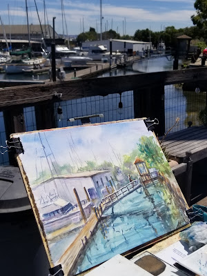 "Morning at the Alameda yacht club" showing at the Frank Bette Art Center