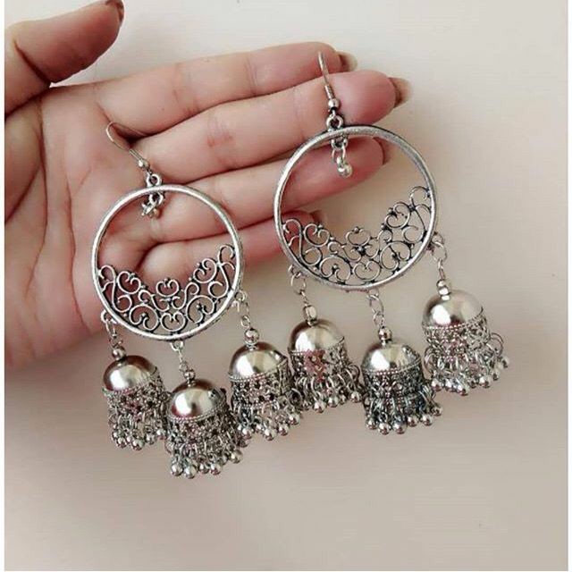 Silver chandelier earrings