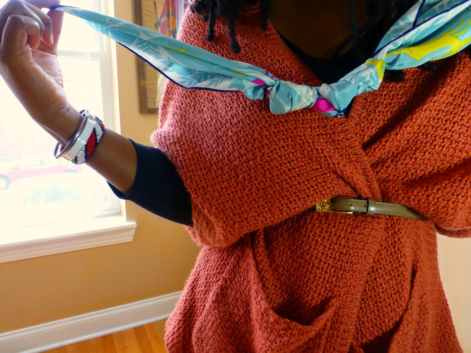 Wear A Scarf as a Necklace Thriftanista in the City