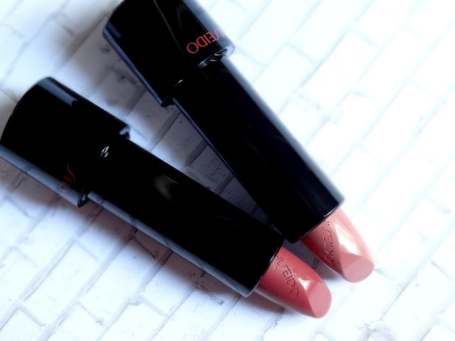 Shiseido Rouge Rouge Lipstick in Hushed Tones RD 713 and Rose Crush RD715 Review, Photos, Swatches