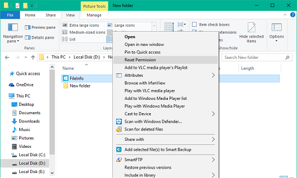 Cómo restablecer los permisos de archivo NTFS en Windows usando la utilidad gráfica