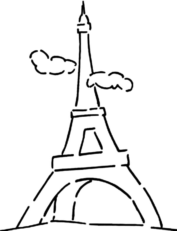 Dessins et Coloriages 5 coloriages de la Tour Eiffel en ligne à imprimer