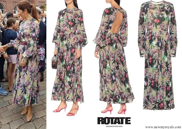 Crown Princess mary wore a new wild flower maxi dress by Rotate Birger Christensen