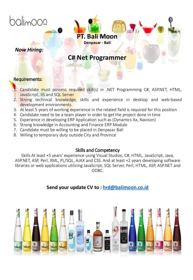 Bali Job Vacancy - Hhrmabali: HHRMA~Bali Job Vacancy - C# Net Programmer