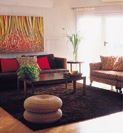 A rustic apartment with modern decor
