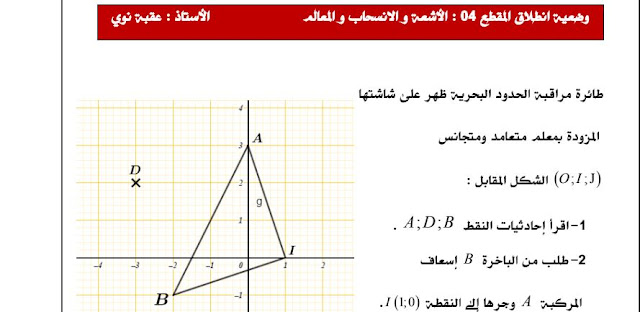 حل وضعية الإنطلاق المقطع الرابع للسنة الرابعة متوسط رياضيات