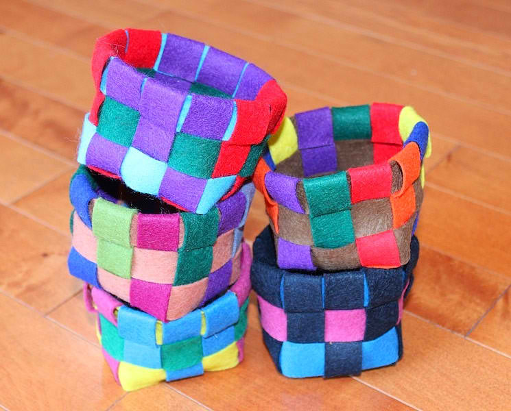 Woven Felt Basket Tutorial & Pattern