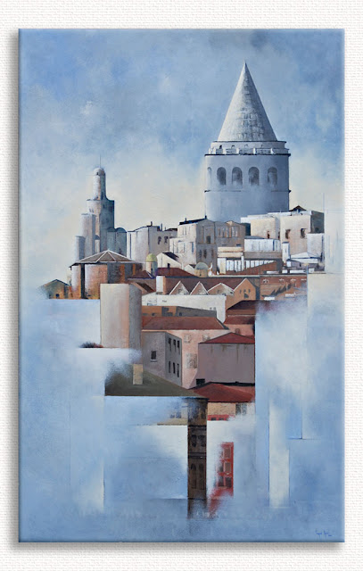 Peyami Gürel galata kulesi kompozisyon tablosu