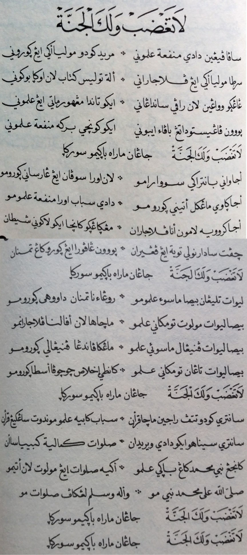 Blog lirik sholawat terbaru Lirik/teks LA TAGHDOB WALAKAL JANNAH Al