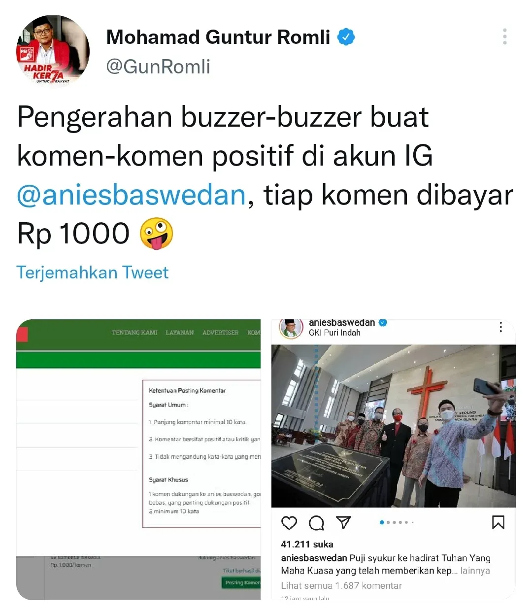 Guntur Romli Sebut Anies Bayar Buzzer Rp1000 Per Komenter, Pakar Media Sosial Beri Tanggapan Menohok