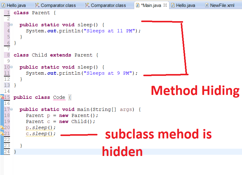 Java Variable And Method Hiding Example Java67