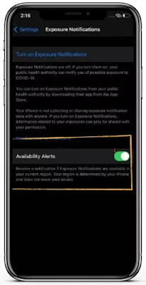 تمكين Exposure Notifications Express على iPhone الخاص بك