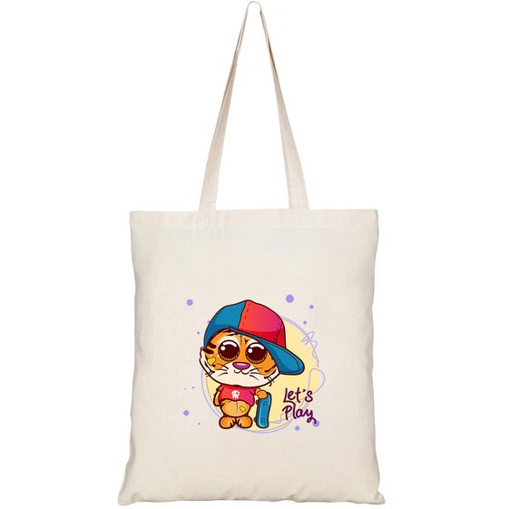 TÚI VẢI TOTE CANVAS IN HÌNH CUTE CARTOON TIGER BOY WITH SKATEBOARD HT230 – HTFASHION