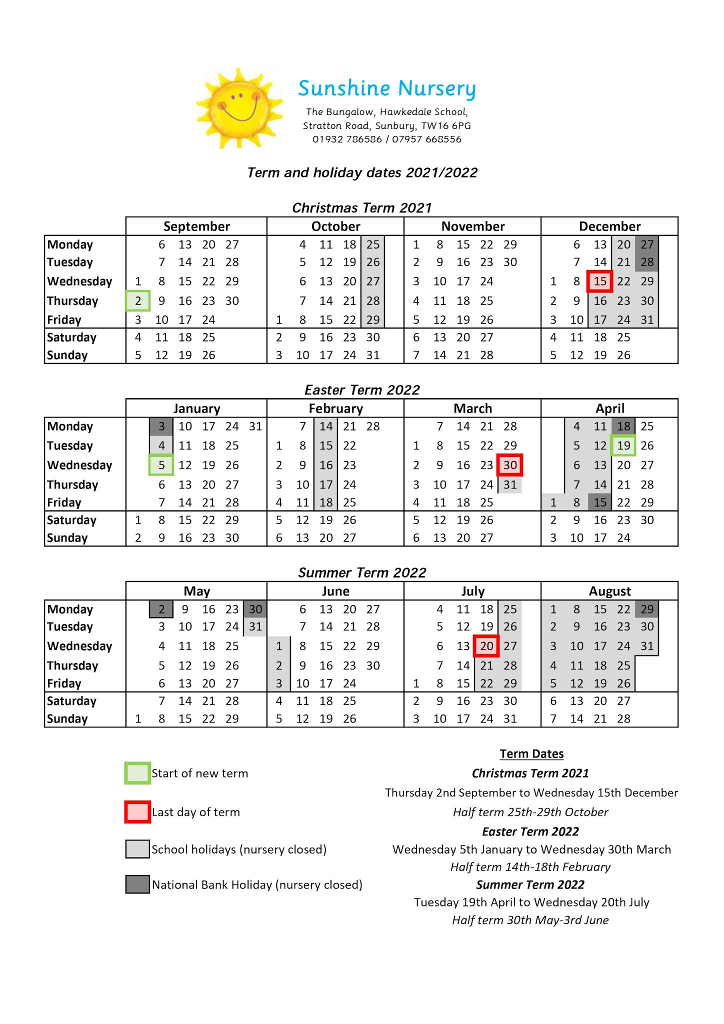 Sunshine Nursery, Sunbury