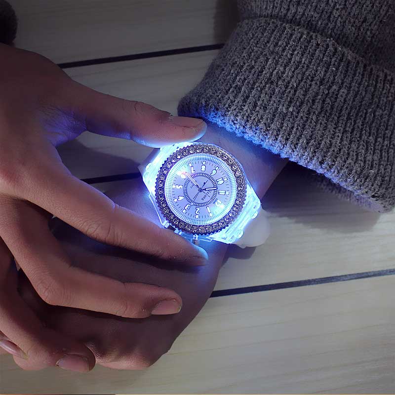Flash Luminous Watch Led light Personality trends students lovers jellies woman men's watches