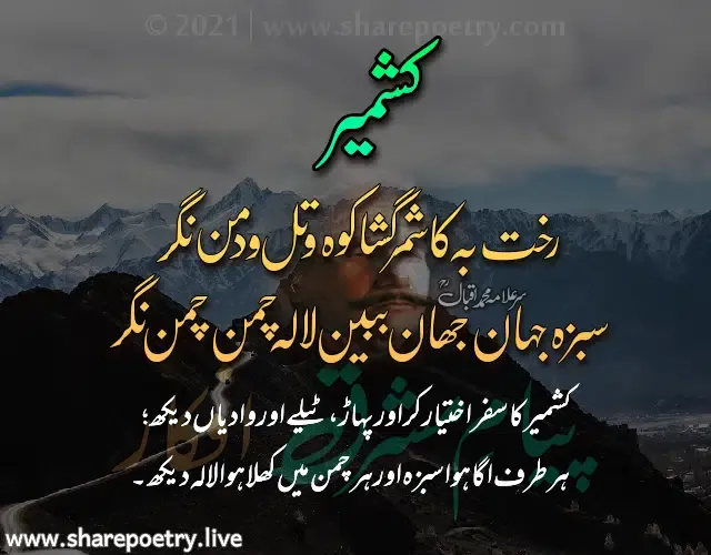 Kashmir Ka Safar Ikhtiyar Kar-allama Iqbal Payam-e-mashriq Afkar-kashmir