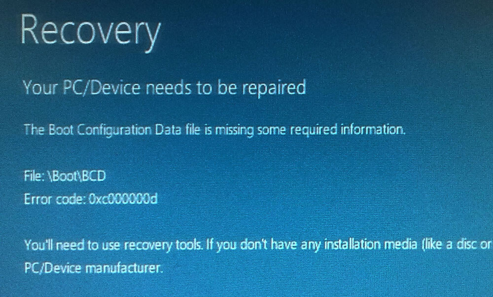Recovery error code 0xc00000e9 windows 8