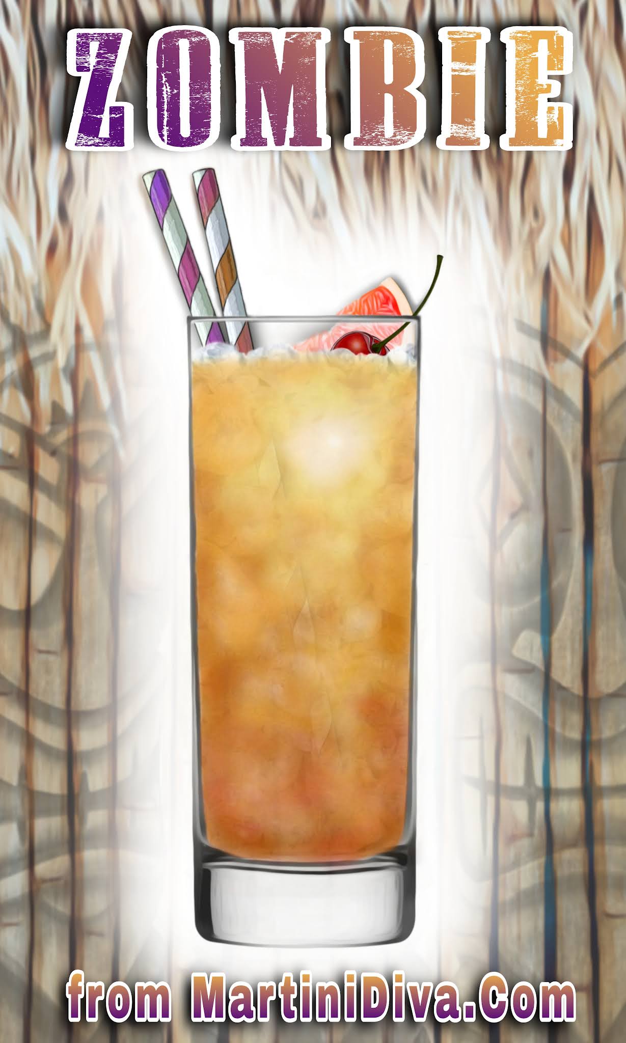 The MARTINI DIVA The Original ZOMBIE Tiki Cocktail Recipe