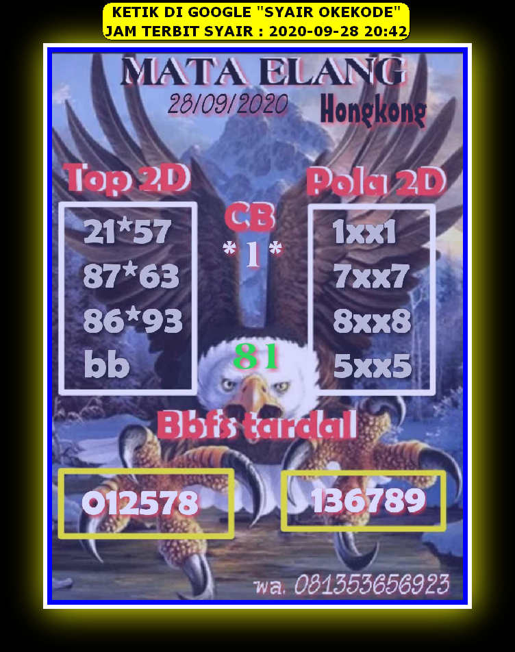 1 New Message) Kode Syair Hongkong 28 September 2020 - Forum Syair Togel  Hongkong Singapura Sydney