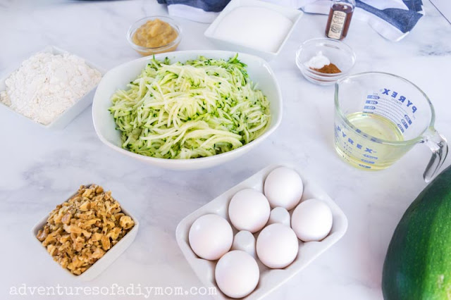 ingredients for zucchini cake