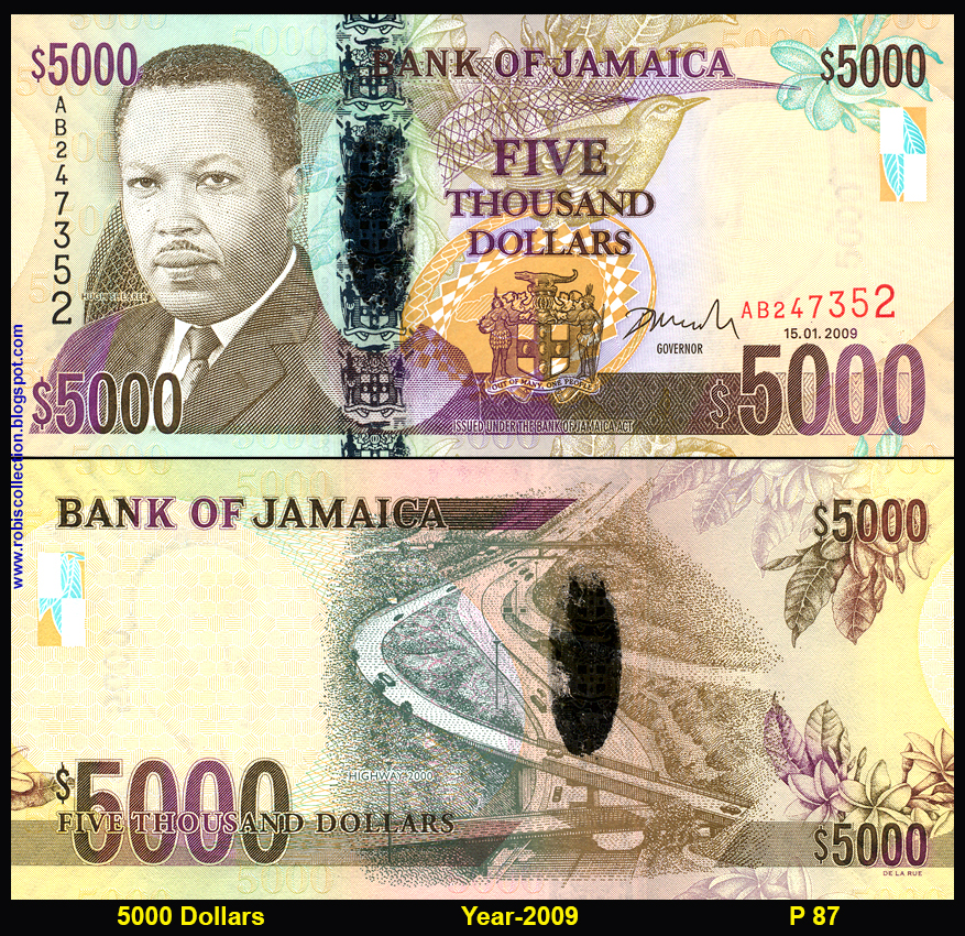PAPER MONEY AND POLYMER NOTE JAMAICA