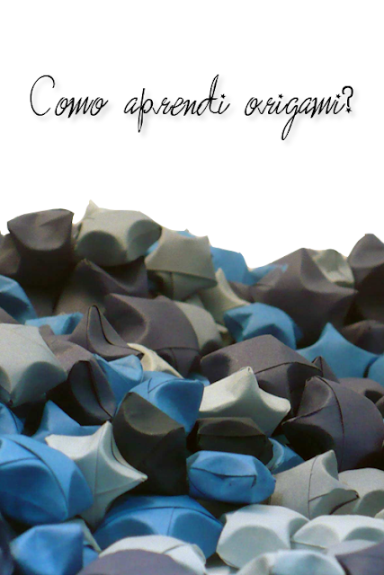 estrelas tons de azul origami dobradura