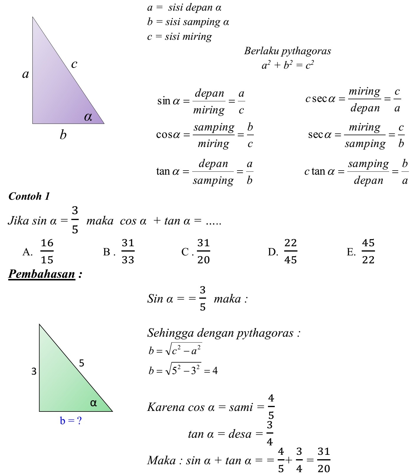 Soal dan Pembahasan Trigonometri www.filekbm.my.id