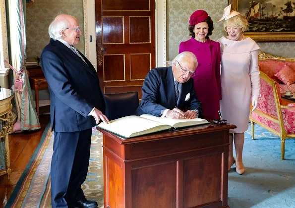 President Michael D Higgins and his wife Sabina Coyne. Queen Silvia and King Carl Gustaf visited the Croke Park GAA Stadium