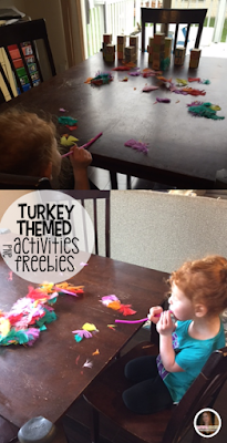 Turkey and Thanksgiving themed crafts, activities, math and literacy centers, ideas and freebies for your kindergarten, preschool and homeschool classrooms.