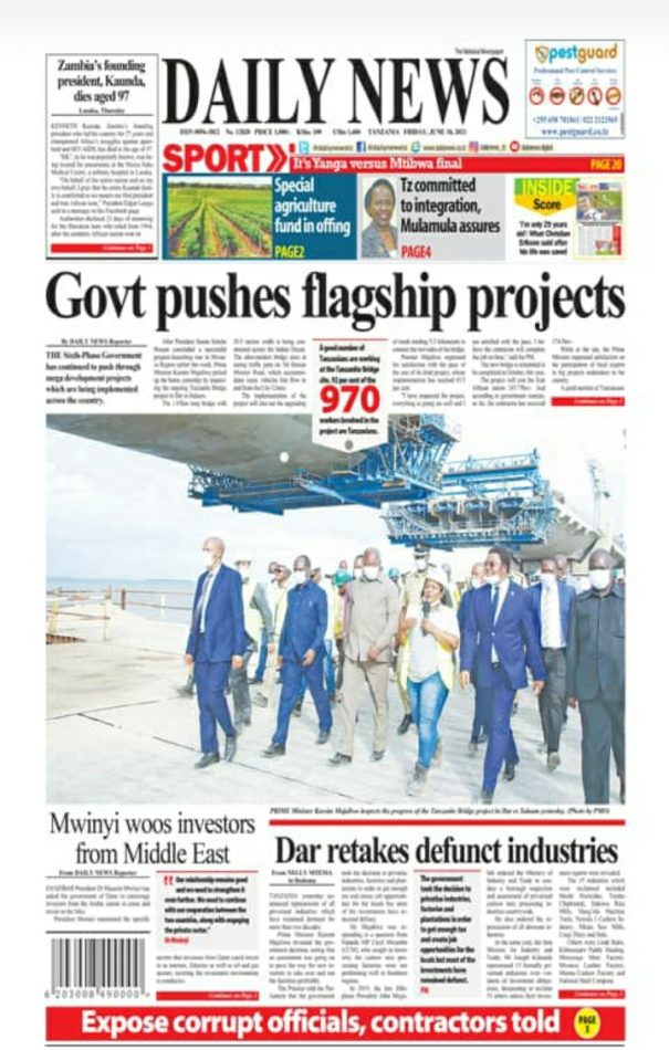 MAGAZETI YA LEO JUNE 18/2021.