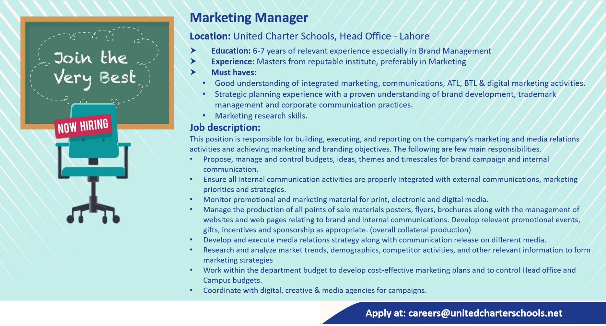 marketing-manager-unitedcharterschools-lahore