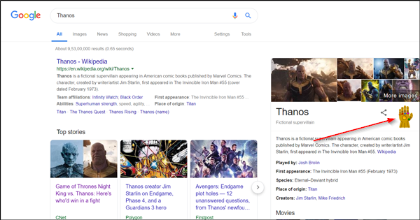 Cómo jugar al huevo de Pascua de Thanos de Google