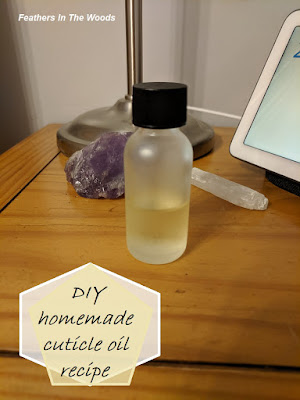 Bottle of homemade natural cuticle oil