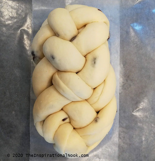 6 Braid Raisin Challah bread dough