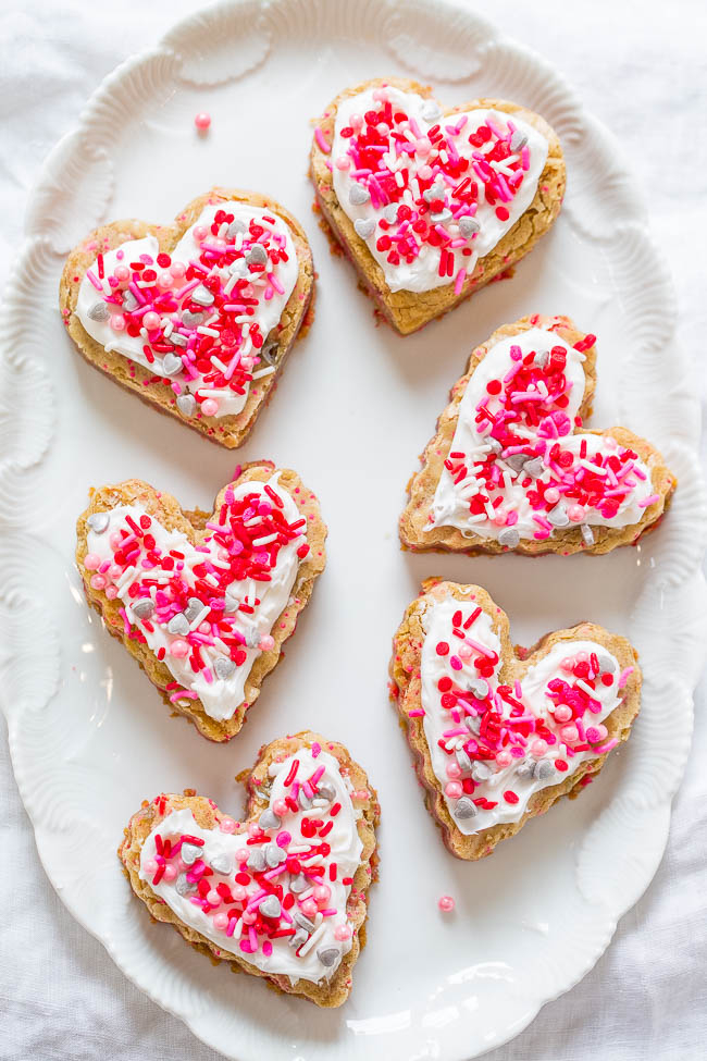 Soft Frosted Valentine Heart Cookies