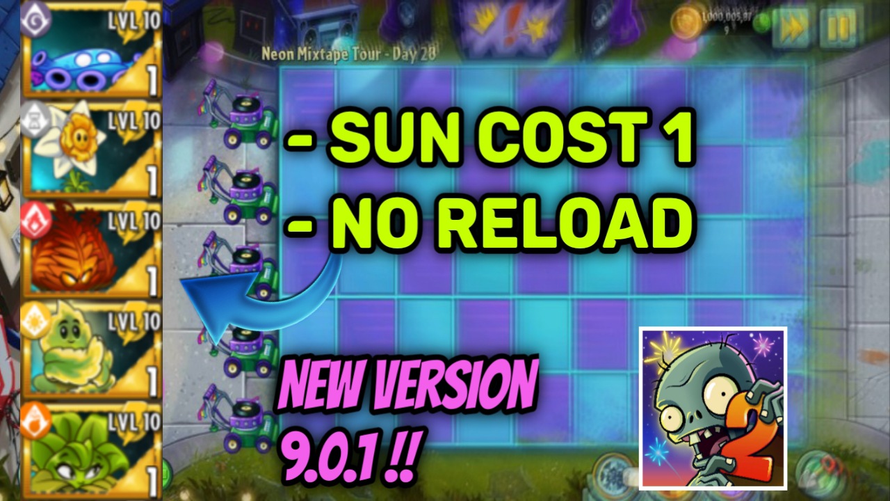 Plants vs Zombies 2 9.0.1 Mod Apk 1 Sun Cost & No Reload
