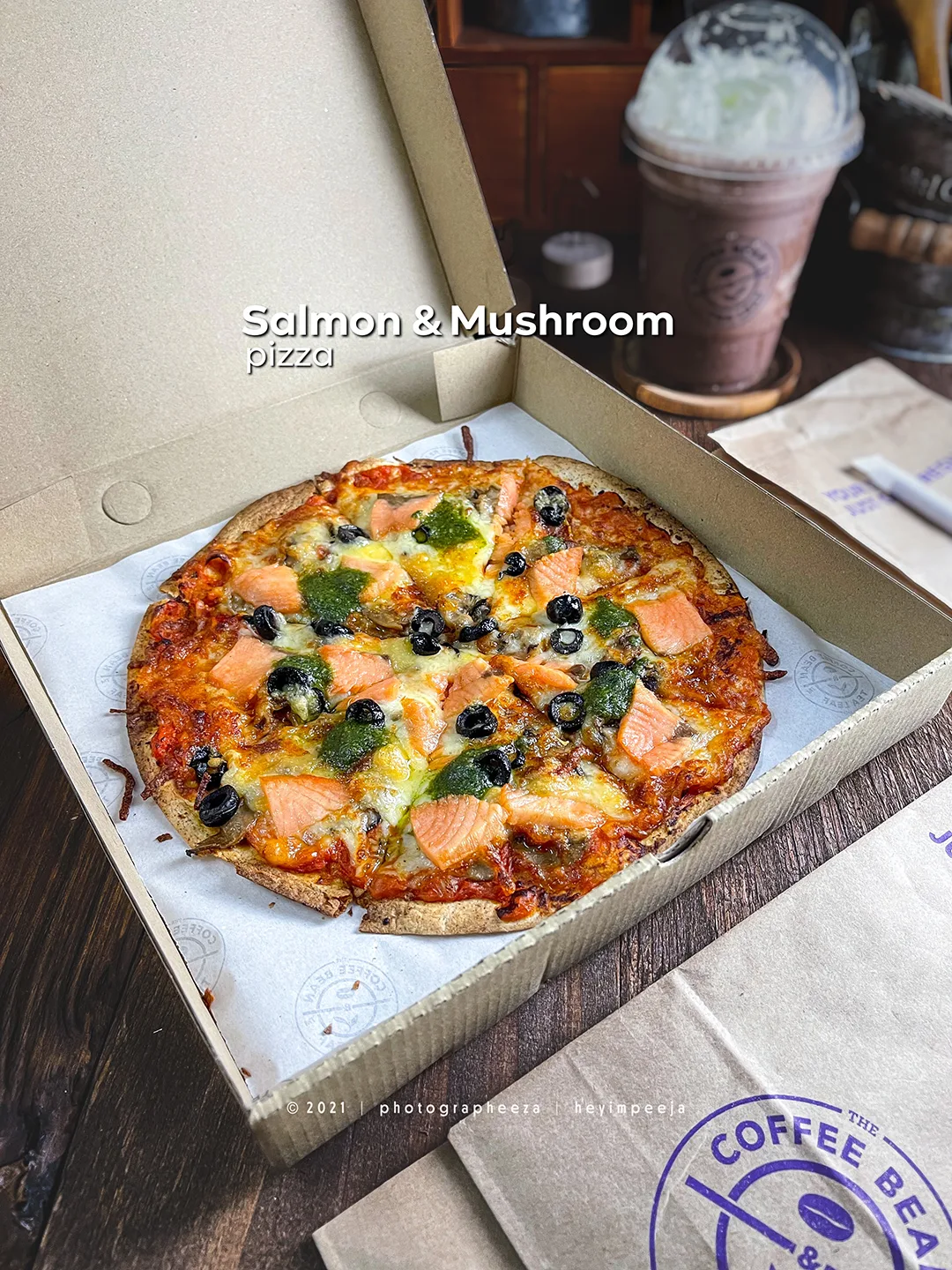 Salmon & Mushroom Pizza The Coffee Bean & The Leaf
