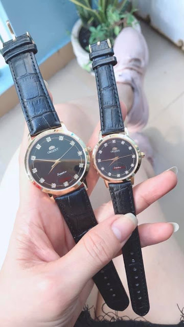 Đồng hồ cặp đôi dây da Orient