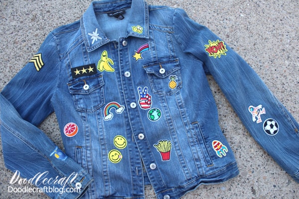Perpetual Pretty drum Upcycled Jean Jacket with Patches: Earth Day Craft!