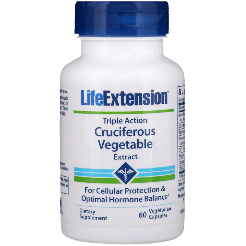 Life Extension, Triple Action Cruciferous Vegetable Extract (экстракт крестоцветных растений тройного действия), 60 вегетарианских капсул