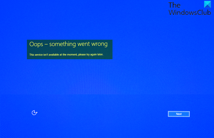 Oops, something went wrong-Microsoft Account error