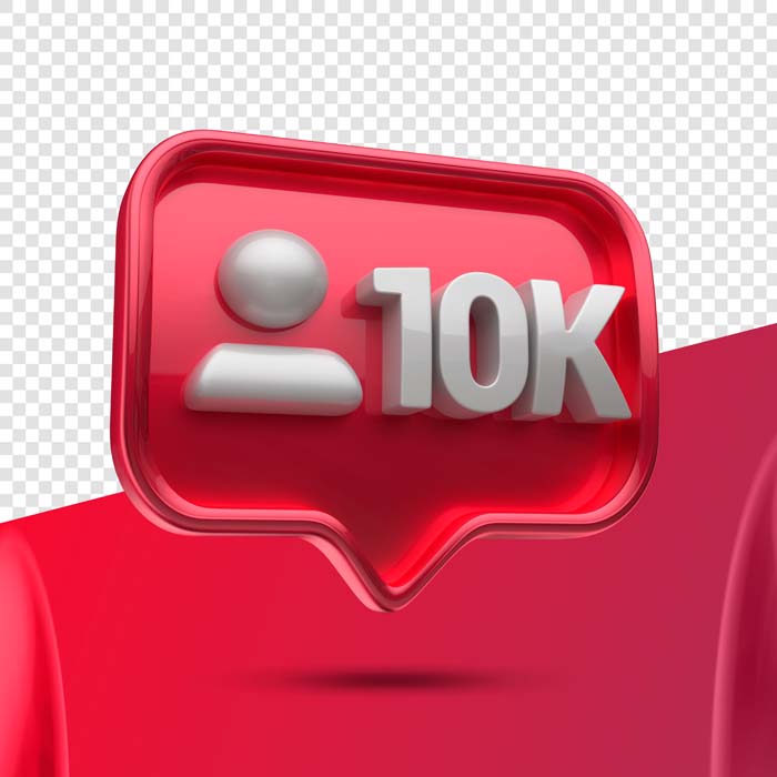 Icon 3D Instagram 10k Followers Left