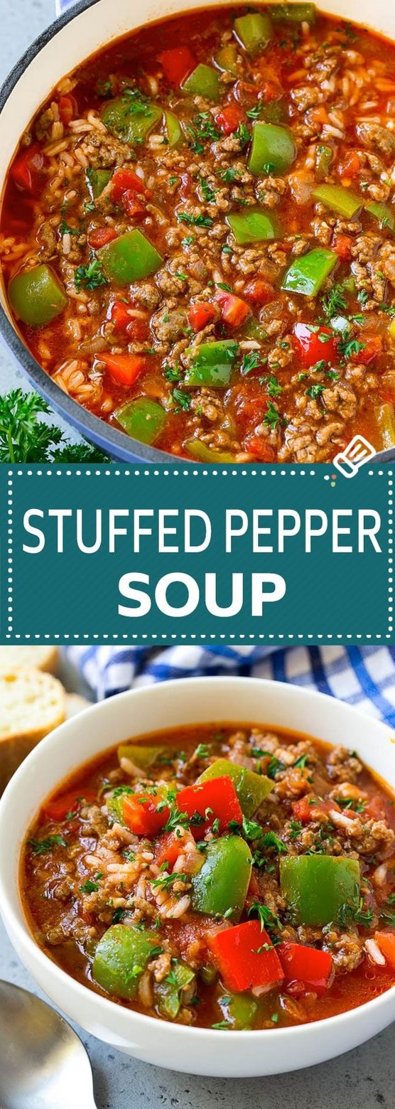 STUFFED PEPPER SOUP #Soup #SoupRecipes #StuffedPepperSoup | Inspiratif ...