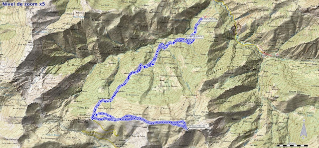 Mapa de la ruta de Llananzanes a la Loma y Peña La Laguna