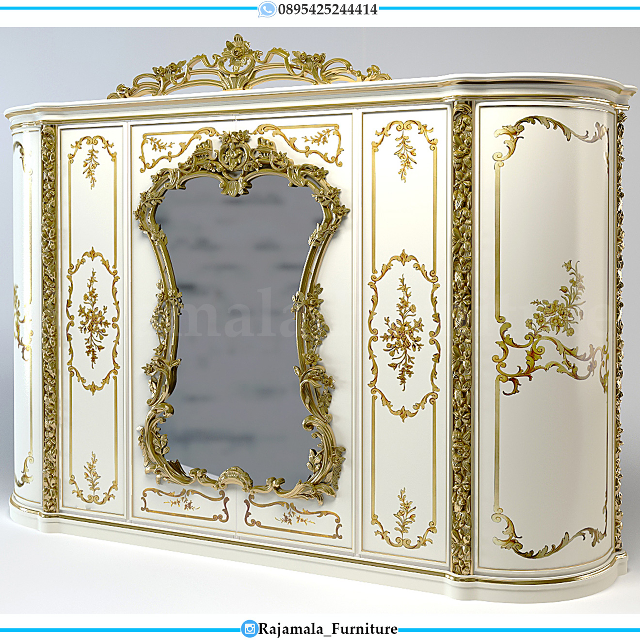 New Lemari Hias Jati Mewah Luxury Carving Classic Jepara RM-0036