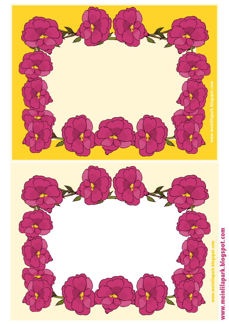 Download Free printable stationery with flower border ...