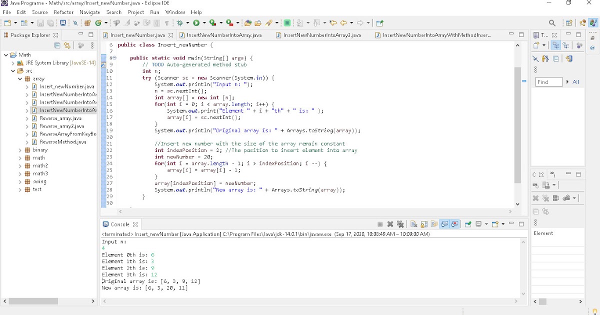 Insert New Number Into Array With The Size Of The Array Remain Constant ...