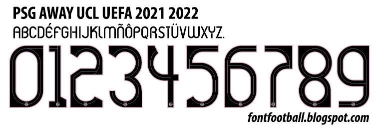 FONT FOOTBALL Font Vector PSG Paris Saint Germain Away UEFA UCL 2021